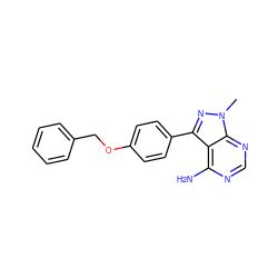 Cn1nc(-c2ccc(OCc3ccccc3)cc2)c2c(N)ncnc21 ZINC000064516296