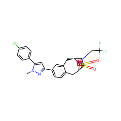 Cn1nc(-c2ccc3c(c2)C[C@H]2CC[C@@H](C3)[C@]23CN(CC(F)(F)F)S(=O)(=O)N3)cc1-c1ccc(Cl)cc1 ZINC000042851990