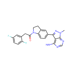 Cn1nc(-c2ccc3c(c2)CCN3C(=O)Cc2cc(F)ccc2F)c2c(N)ncnc21 ZINC000095552305