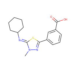 Cn1nc(-c2cccc(C(=O)O)c2)s/c1=N\C1CCCCC1 ZINC000028379642