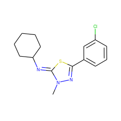 Cn1nc(-c2cccc(Cl)c2)s/c1=N\C1CCCCC1 ZINC000028382719