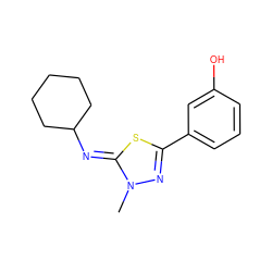 Cn1nc(-c2cccc(O)c2)s/c1=N\C1CCCCC1 ZINC000028349368