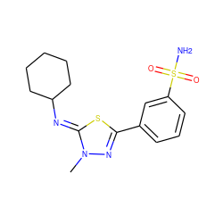 Cn1nc(-c2cccc(S(N)(=O)=O)c2)s/c1=N\C1CCCCC1 ZINC000028379604