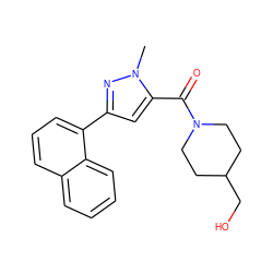 Cn1nc(-c2cccc3ccccc23)cc1C(=O)N1CCC(CO)CC1 ZINC001772630860