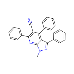 Cn1nc(-c2ccccc2)c2c(-c3ccccc3)c(C#N)c(-c3ccccc3)nc21 ZINC001772585535