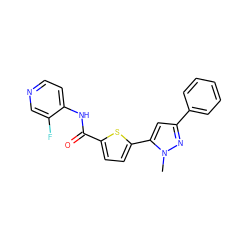 Cn1nc(-c2ccccc2)cc1-c1ccc(C(=O)Nc2ccncc2F)s1 ZINC000142662917