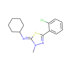 Cn1nc(-c2ccccc2Cl)s/c1=N\C1CCCCC1 ZINC000028382227