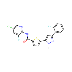 Cn1nc(-c2ccccc2F)cc1-c1ccc(C(=O)Nc2ncc(Cl)cc2F)s1 ZINC000142661127