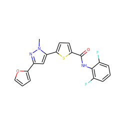 Cn1nc(-c2ccco2)cc1-c1ccc(C(=O)Nc2c(F)cccc2F)s1 ZINC000142581649