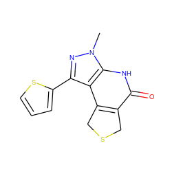 Cn1nc(-c2cccs2)c2c3c(c(=O)[nH]c21)CSC3 ZINC000040428992