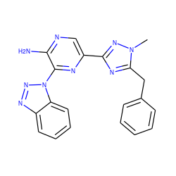 Cn1nc(-c2cnc(N)c(-n3nnc4ccccc43)n2)nc1Cc1ccccc1 ZINC001772652420