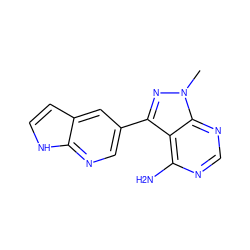 Cn1nc(-c2cnc3[nH]ccc3c2)c2c(N)ncnc21 ZINC000064479815