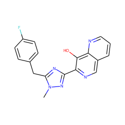 Cn1nc(-c2ncc3cccnc3c2O)nc1Cc1ccc(F)cc1 ZINC000040949380