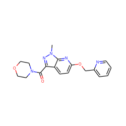 Cn1nc(C(=O)N2CCOCC2)c2ccc(OCc3ccccn3)nc21 ZINC000103262441