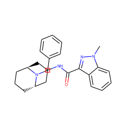 Cn1nc(C(=O)NC2C[C@@H]3CCC[C@@H](C2)N3Cc2ccccc2)c2ccccc21 ZINC000101316645