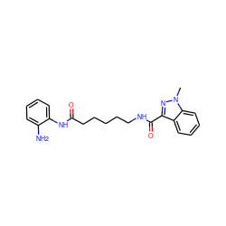 Cn1nc(C(=O)NCCCCCC(=O)Nc2ccccc2N)c2ccccc21 ZINC000117588580