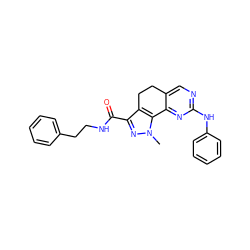 Cn1nc(C(=O)NCCc2ccccc2)c2c1-c1nc(Nc3ccccc3)ncc1CC2 ZINC000072175979