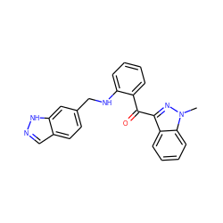 Cn1nc(C(=O)c2ccccc2NCc2ccc3cn[nH]c3c2)c2ccccc21 ZINC000040877835