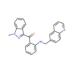 Cn1nc(C(=O)c2ccccc2NCc2ccc3ncccc3c2)c2ccccc21 ZINC000040878682