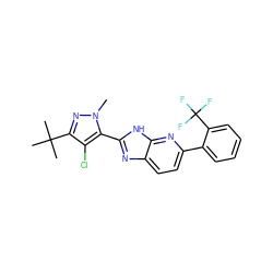 Cn1nc(C(C)(C)C)c(Cl)c1-c1nc2ccc(-c3ccccc3C(F)(F)F)nc2[nH]1 ZINC001772655491