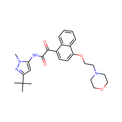 Cn1nc(C(C)(C)C)cc1NC(=O)C(=O)c1ccc(OCCN2CCOCC2)c2ccccc12 ZINC000029126182