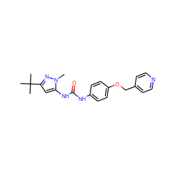 Cn1nc(C(C)(C)C)cc1NC(=O)Nc1ccc(OCc2ccncc2)cc1 ZINC000013442551