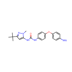 Cn1nc(C(C)(C)C)cc1NC(=O)Nc1ccc(Oc2ccc(N)cc2)cc1 ZINC000013442521