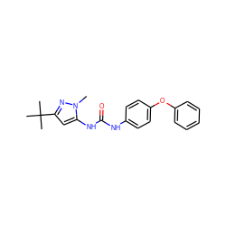 Cn1nc(C(C)(C)C)cc1NC(=O)Nc1ccc(Oc2ccccc2)cc1 ZINC000013442507