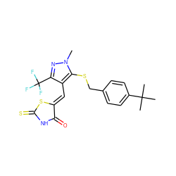 Cn1nc(C(F)(F)F)c(/C=C2\SC(=S)NC2=O)c1SCc1ccc(C(C)(C)C)cc1 ZINC000028822810