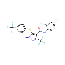 Cn1nc(C(F)(F)F)c(C(=O)Nc2ccc(F)cc2F)c1Sc1ccc(C(F)(F)F)cc1 ZINC000003133361