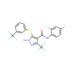 Cn1nc(C(F)(F)F)c(C(=O)Nc2ccc(F)cc2F)c1Sc1cccc(C(F)(F)F)c1 ZINC000003051003