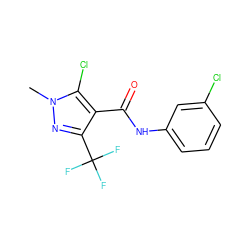 Cn1nc(C(F)(F)F)c(C(=O)Nc2cccc(Cl)c2)c1Cl ZINC000003128542