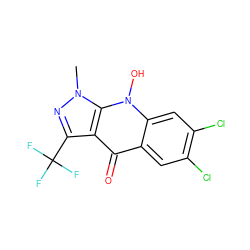 Cn1nc(C(F)(F)F)c2c(=O)c3cc(Cl)c(Cl)cc3n(O)c21 ZINC000014959816