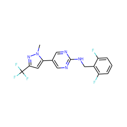 Cn1nc(C(F)(F)F)cc1-c1cnc(NCc2c(F)cccc2F)nc1 ZINC000149818774