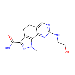 Cn1nc(C(N)=O)c2c1-c1nc(NCCO)ncc1CC2 ZINC000045367565