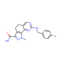 Cn1nc(C(N)=O)c2c1-c1nc(NCc3ccc(Br)cc3)ncc1CC2 ZINC000045394175