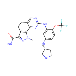 Cn1nc(C(N)=O)c2c1-c1nc(Nc3cc(N[C@@H]4CCNC4)ccc3OC(F)(F)F)ncc1CC2 ZINC000064513650