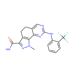 Cn1nc(C(N)=O)c2c1-c1nc(Nc3ccccc3C(F)(F)F)ncc1CC2 ZINC000049783714