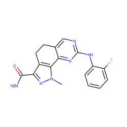 Cn1nc(C(N)=O)c2c1-c1nc(Nc3ccccc3F)ncc1CC2 ZINC000049784613