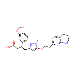 Cn1nc(C[C@@H](CC(=O)O)c2ccc3c(c2)OCO3)cc1OCCc1ccc2c(n1)NCCC2 ZINC000033972246