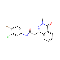 Cn1nc(CC(=O)Nc2ccc(Br)c(Cl)c2)c2ccccc2c1=O ZINC000095597125