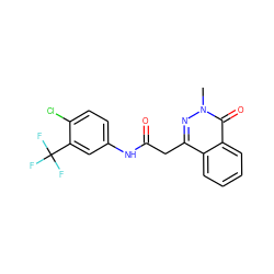 Cn1nc(CC(=O)Nc2ccc(Cl)c(C(F)(F)F)c2)c2ccccc2c1=O ZINC000002922846