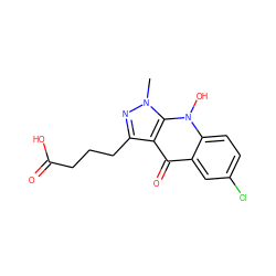 Cn1nc(CCCC(=O)O)c2c(=O)c3cc(Cl)ccc3n(O)c21 ZINC000014959904