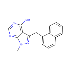 Cn1nc(Cc2cccc3ccccc23)c2c(N)ncnc21 ZINC000071281907