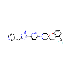 Cn1nc(Cc2cccnc2)nc1-c1ccc(N2CCC3(CCc4c(cccc4C(F)(F)F)O3)CC2)nn1 ZINC000045350391