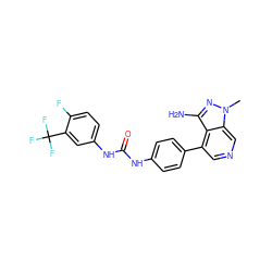 Cn1nc(N)c2c(-c3ccc(NC(=O)Nc4ccc(F)c(C(F)(F)F)c4)cc3)cncc21 ZINC000029129894