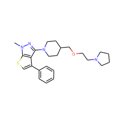 Cn1nc(N2CCC(COCCN3CCCC3)CC2)c2c(-c3ccccc3)csc21 ZINC000146387817