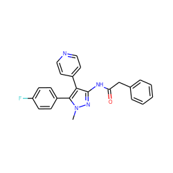 Cn1nc(NC(=O)Cc2ccccc2)c(-c2ccncc2)c1-c1ccc(F)cc1 ZINC000149989484