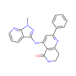 Cn1nc(Nc2cc(-c3ccccc3)nc3c2C(=O)NCC3)c2cccnc21 ZINC000116989814