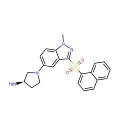 Cn1nc(S(=O)(=O)c2cccc3ccccc23)c2cc(N3CC[C@@H](N)C3)ccc21 ZINC000045367360